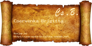 Cservenka Brigitta névjegykártya
